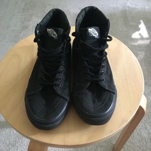 Vans Canvas Sk8-Hi Shoe in All Black